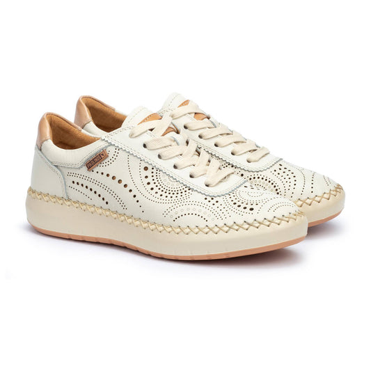 Pikolinos Women's Mesina W6B-6996 Leather Punched Sneakers Nata