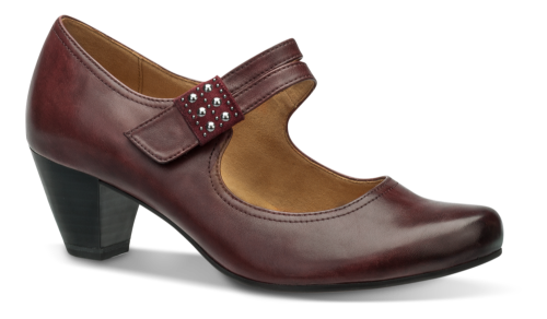 Caprice Women's 24405 Leather Pump Heel Shoes Bordeaux