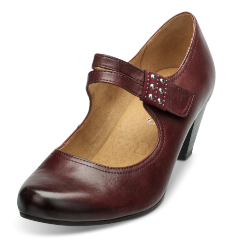 Caprice Women's 24405 Leather Pump Heel Shoes Bordeaux