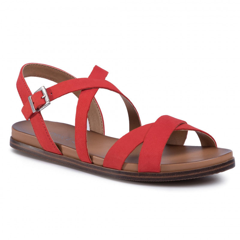 Caprice Women's 28105-24 Leather Sandals Coral Nubuck