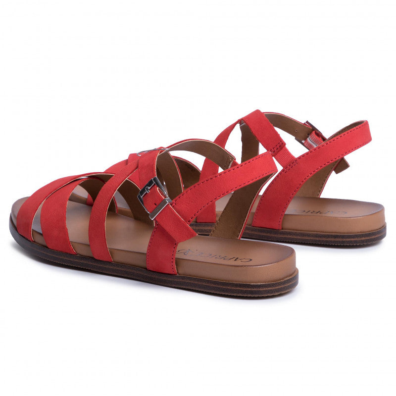 Caprice Women's 28105-24 Leather Sandals Coral Nubuck