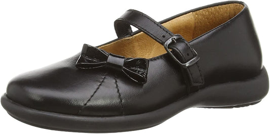 Froddo Girl's G3140036 Leather Bow Detail School Shoes Black