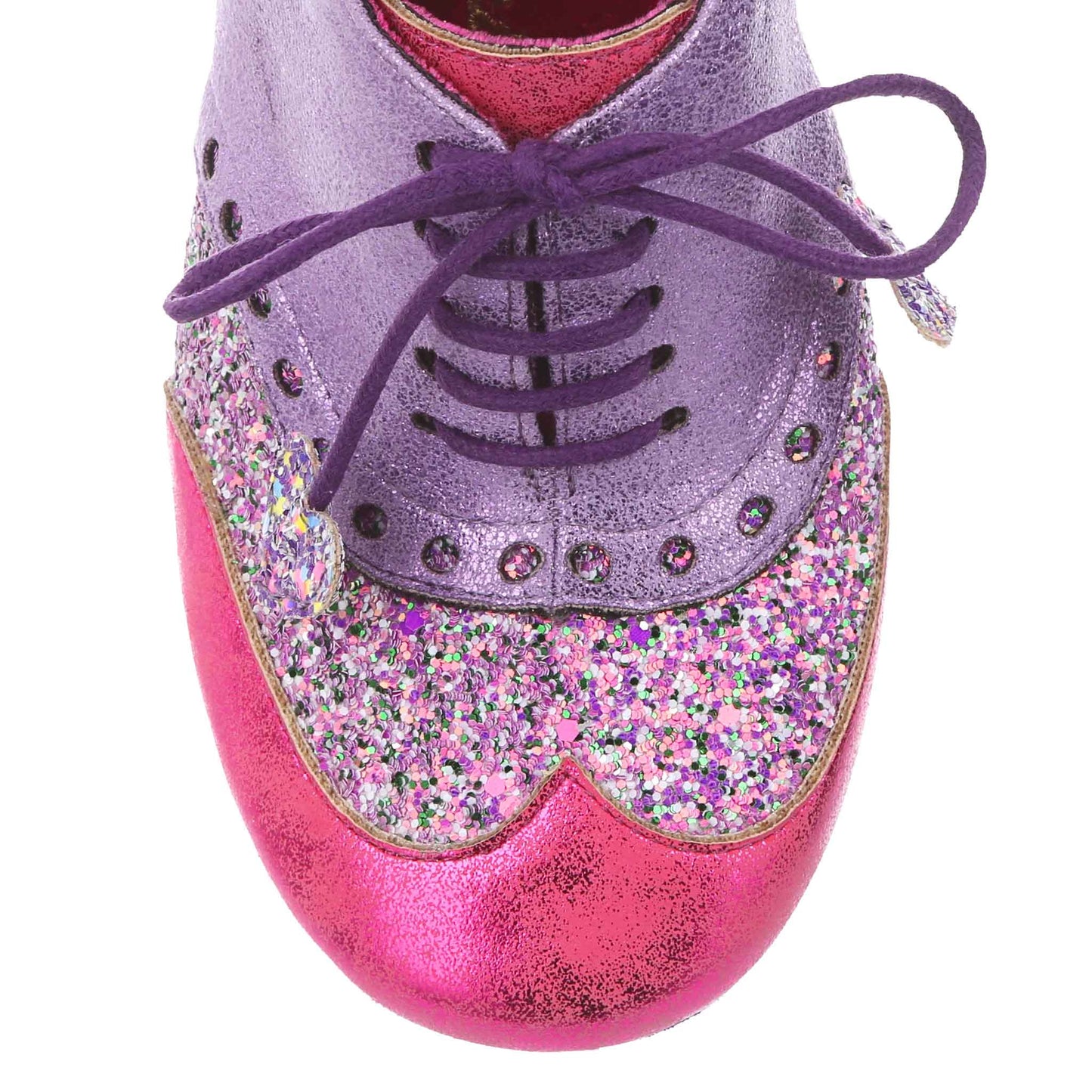 Irregular Choice Women's Clara Bow 3908-08 AG Lace Up Shoes Pink Lavender