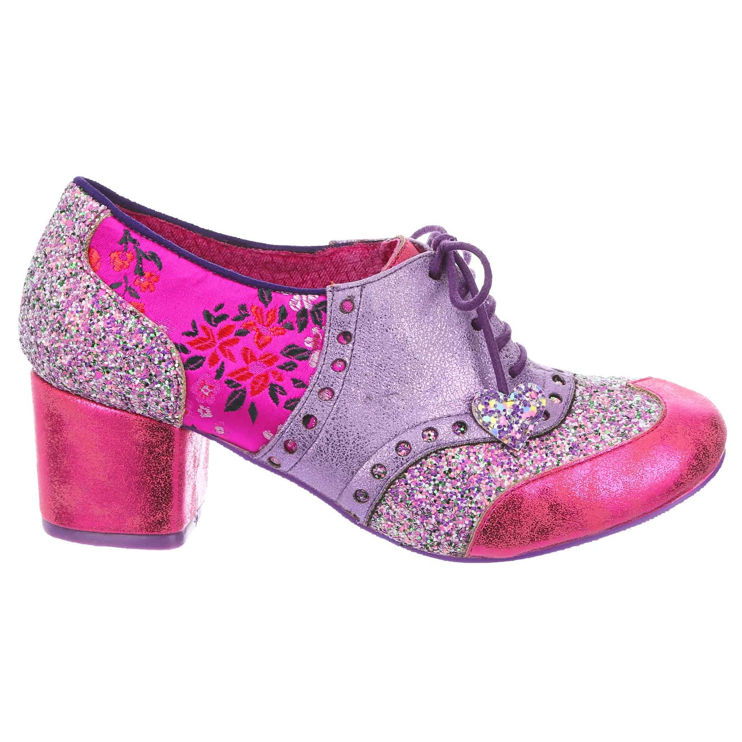 Irregular Choice Women's Clara Bow 3908-08 AG Lace Up Shoes Pink Lavender