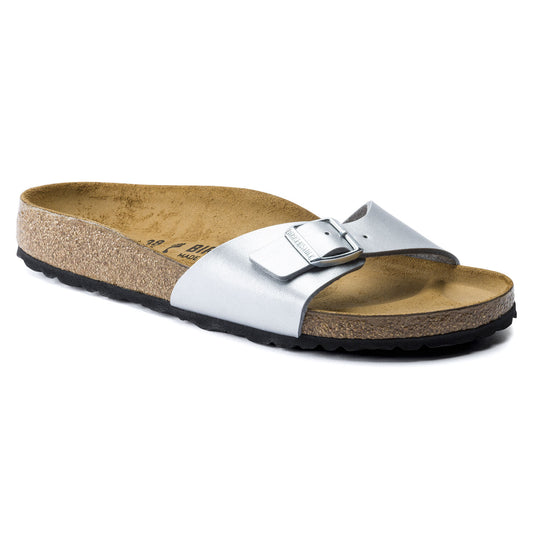 Birkenstock Unisex Madrid Birko-Flor Narrow Fit Sandals Silver
