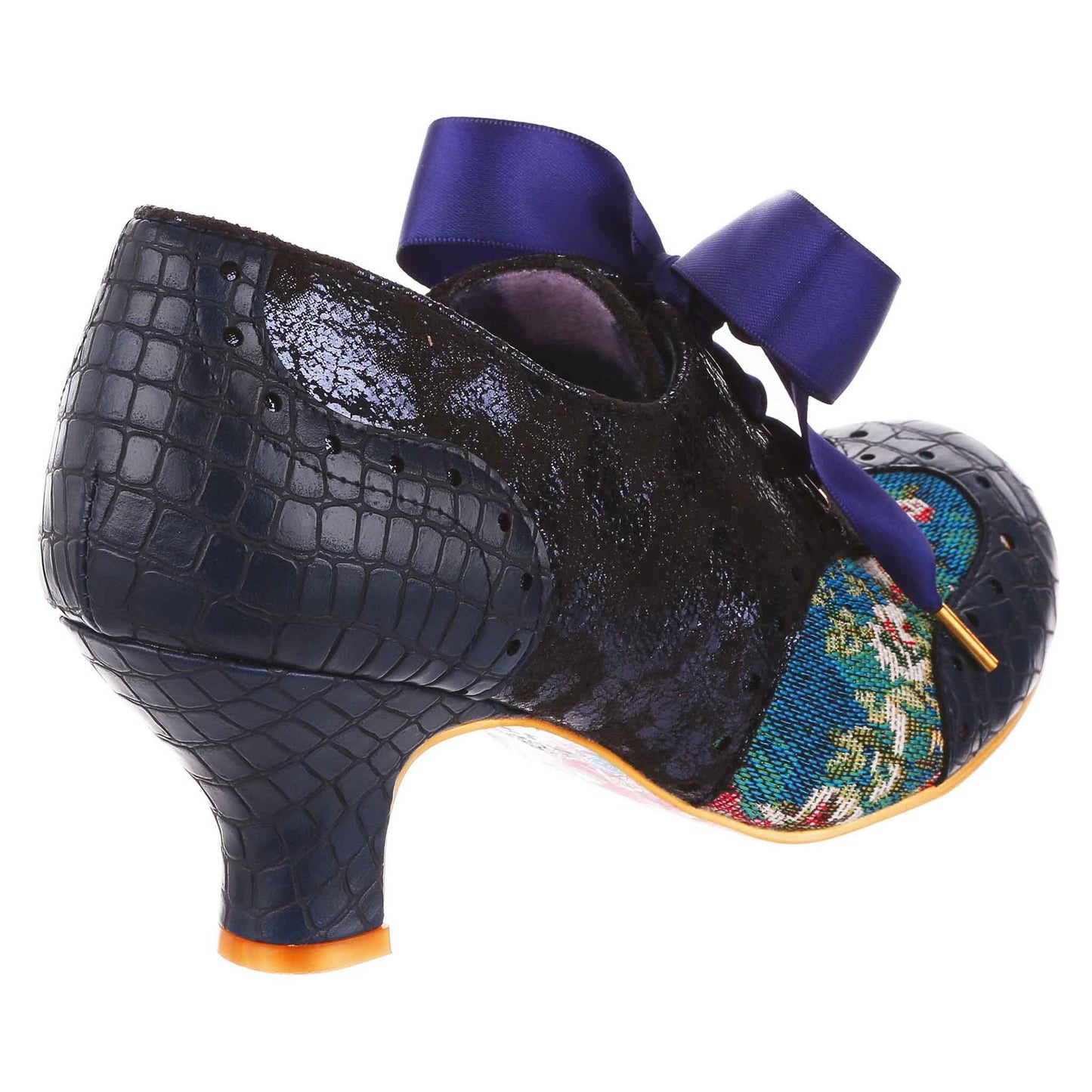 Irregular Choice Women's 4136-82 Cobbles Lace-Up Heel Shoes Blue Floral