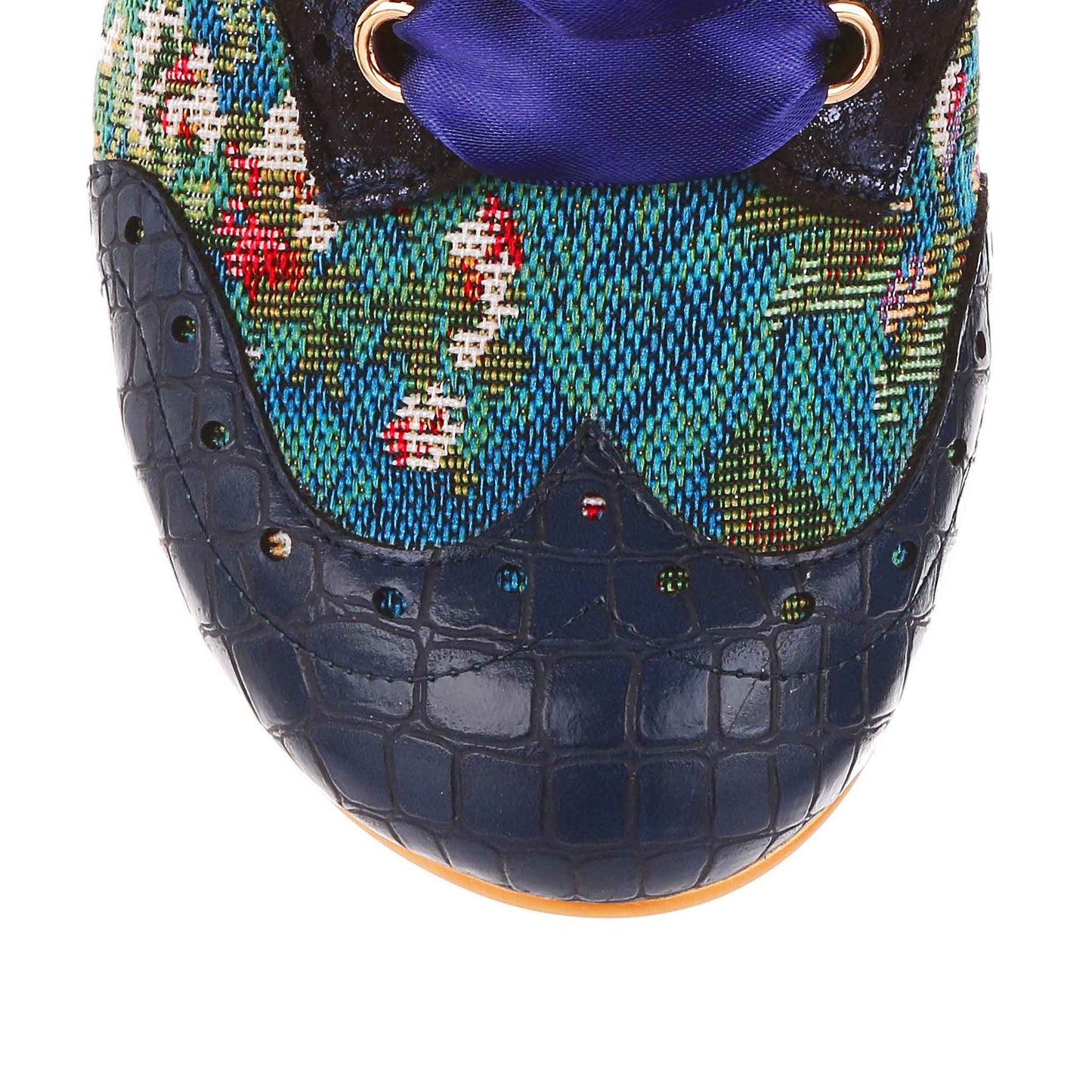 Irregular Choice Women's 4136-82 Cobbles Lace-Up Heel Shoes Blue Floral