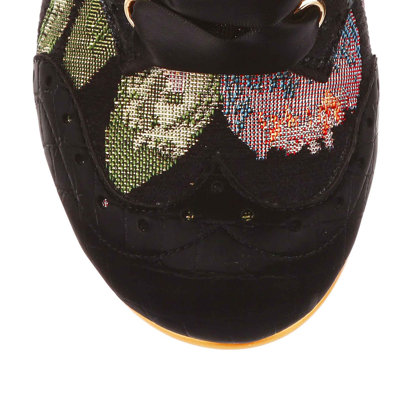 Irregular Choice Women's 4136-82 Cobbles Lace-Up Heel Shoes Black Floral