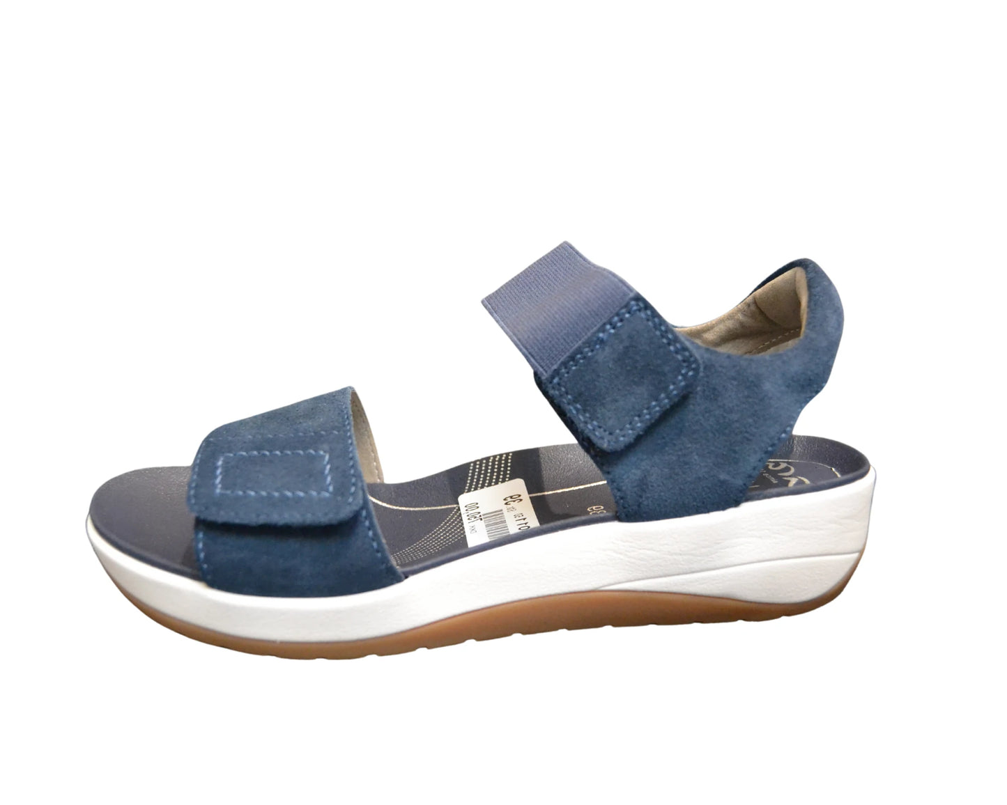 Ara Women's 12-25950 Suede Wedge Heel Sandals Indigo Blue