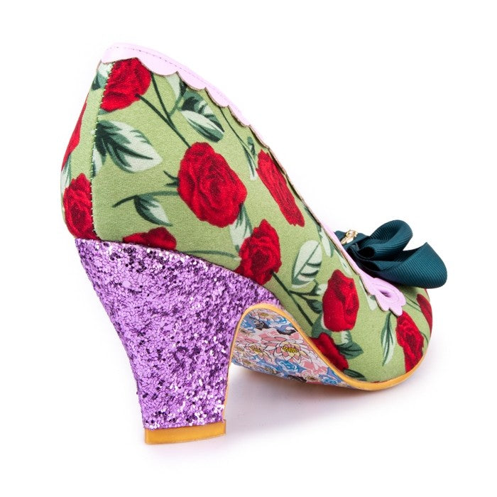 Irregular Choice Women's Kanjanka 4255-12 Mid Heel Shoes Green Floral