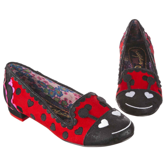 Irregular Choice Women's 4329-92 Bug It Up Flat Shoes Black/Red