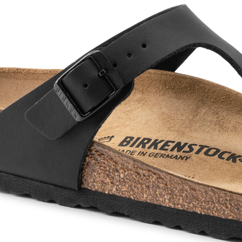 Birkenstock Unisex Gizeh Birko-Flor Regular Fit Sandals Black