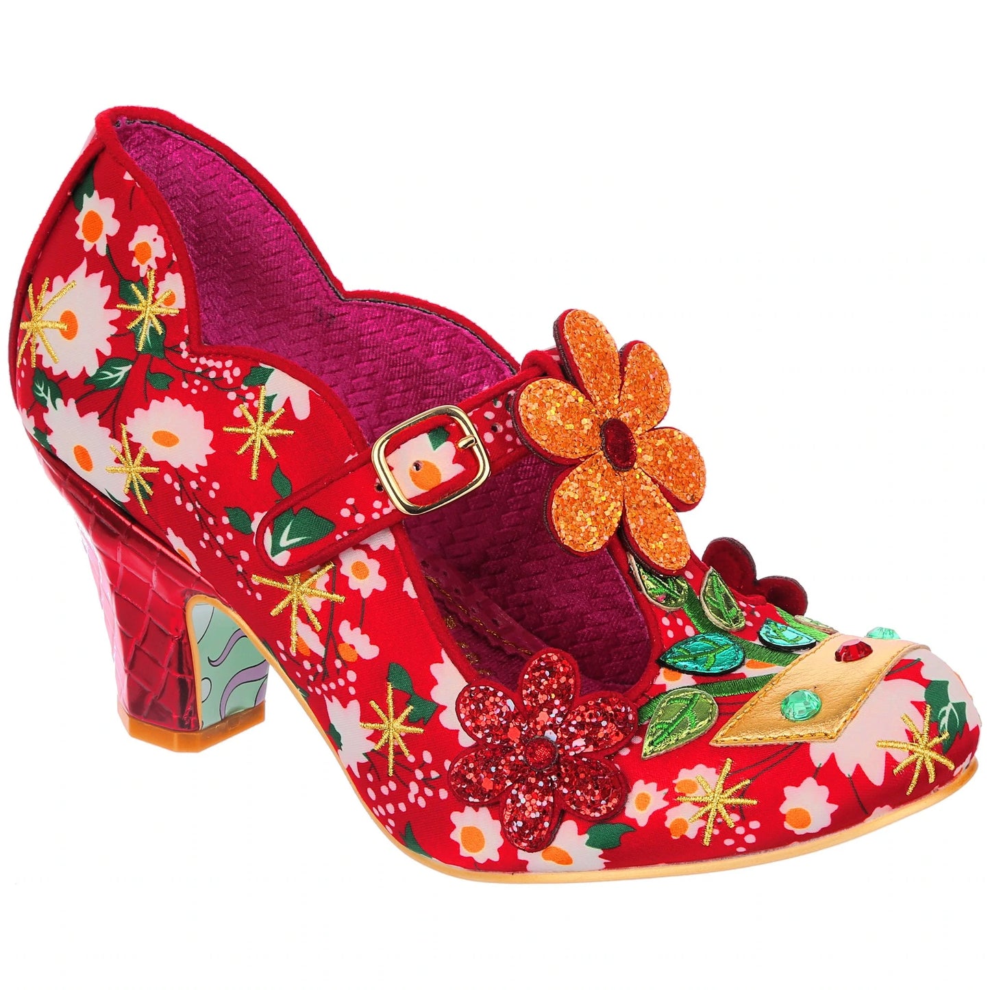 Irregular Choice Women's Happy Houseplant 4375-14B Heel Shoes Red