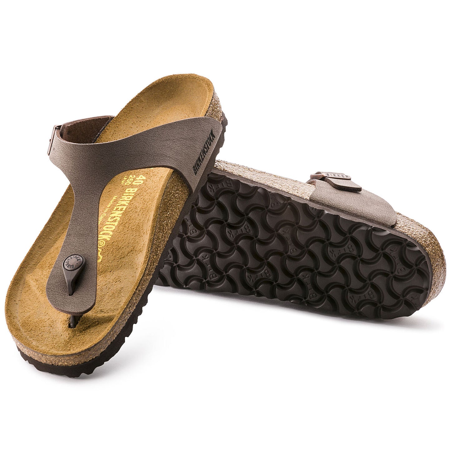 Birkenstock Unisex Gizeh Birko-Flor Nubuck Regular Fit Sandals Mocca