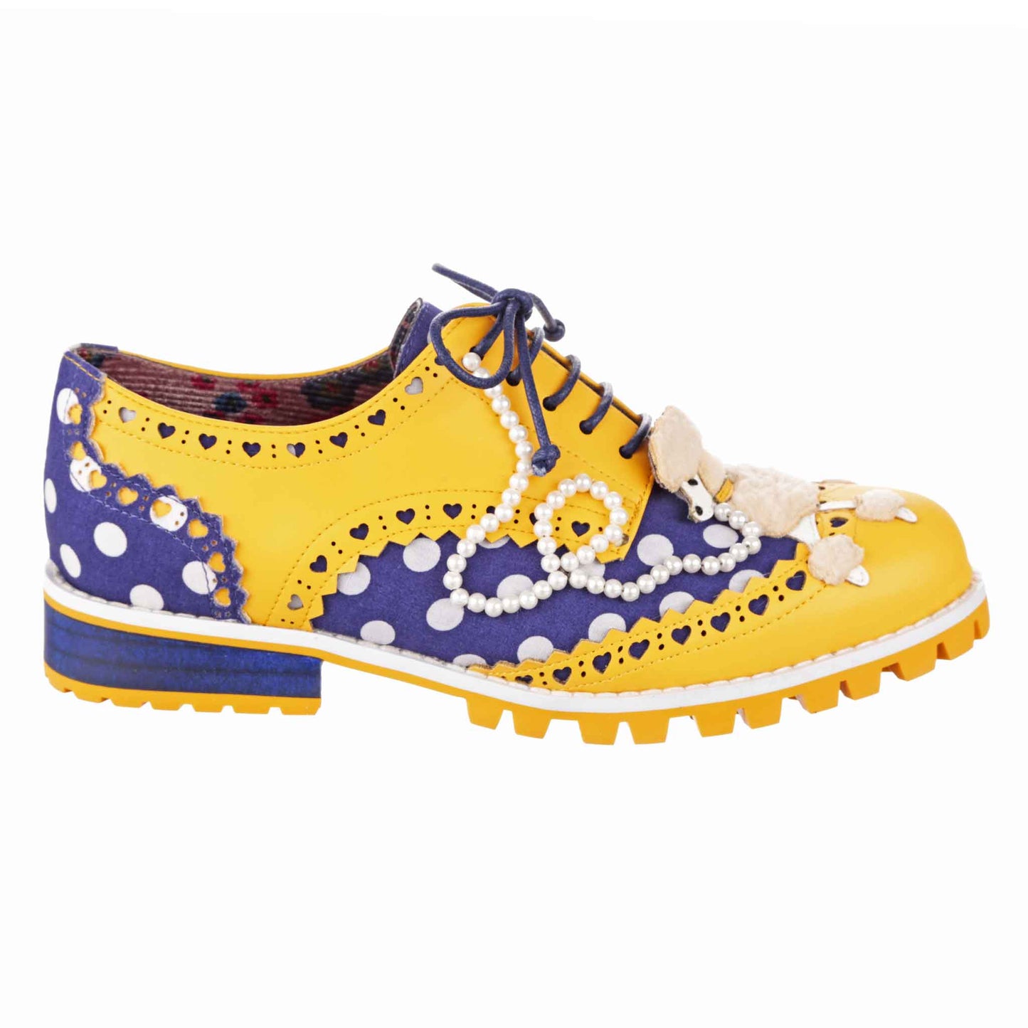 Irregular Choice Women's 4614-01 Sockhop Sweetie Lace Up Brogue Shoes Mustard