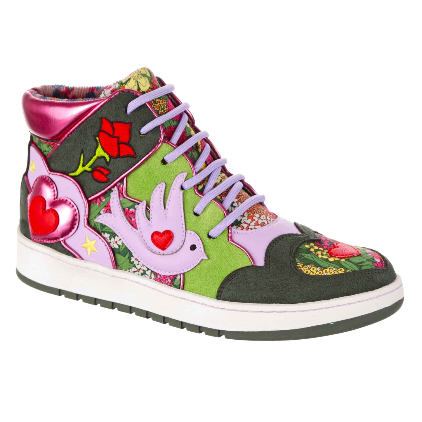 Irregular Choice Women's 4656 07 High Skies High Top Sneakers Green Multi