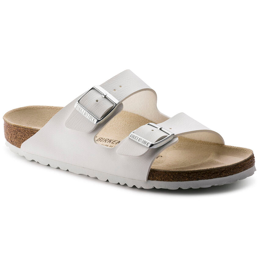 Birkenstock Unisex Arizona Birko-Flor Narrow Fit Sandals White