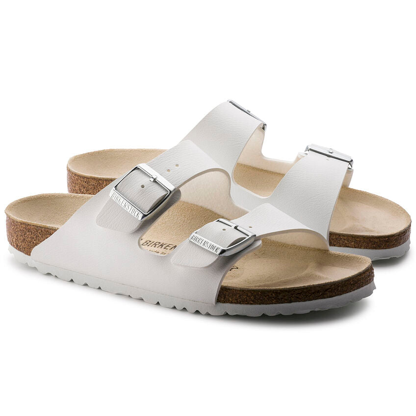 Birkenstock Unisex Arizona Birko-Flor Narrow Fit Sandals White