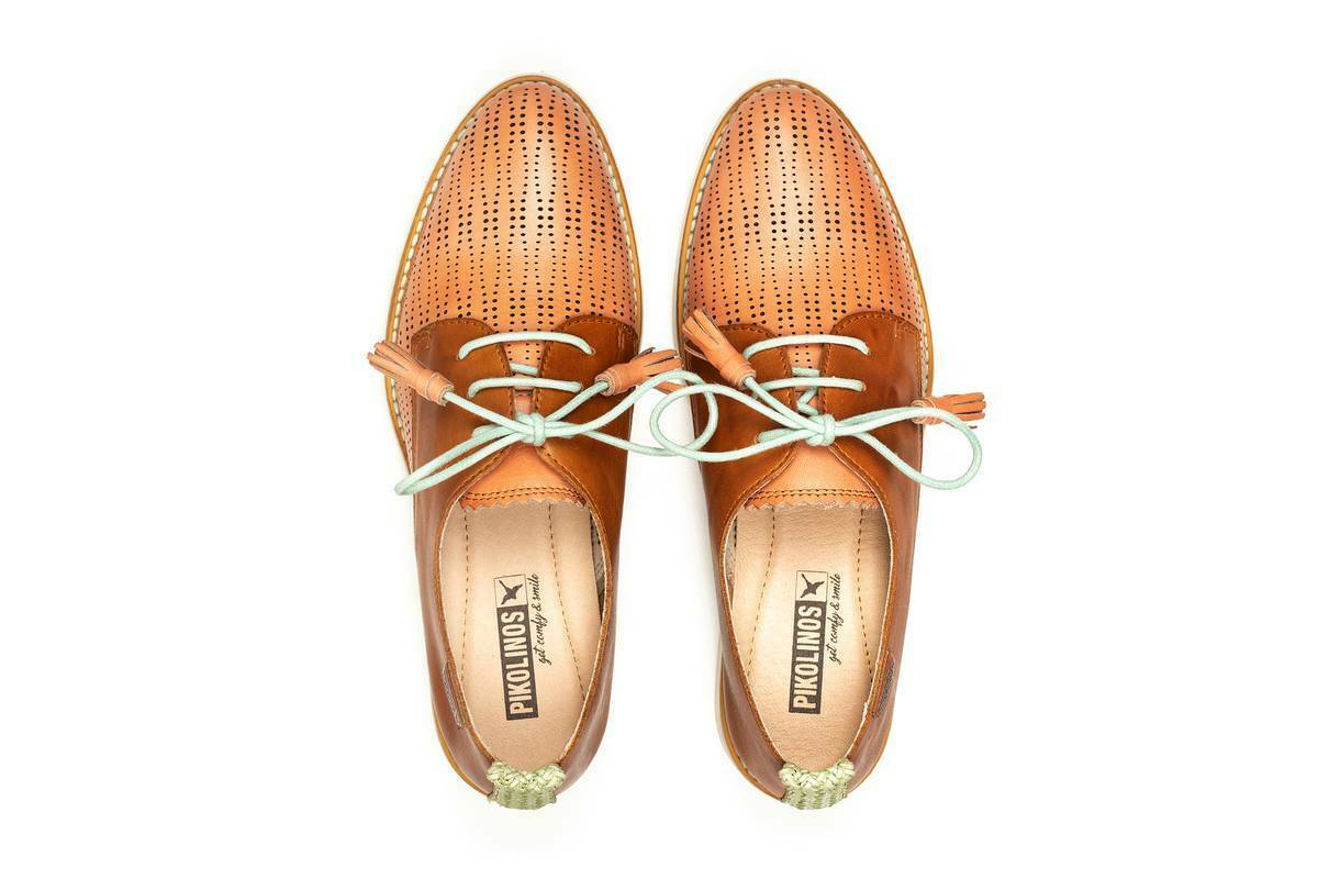 Pikolinos Women's Sitges 4846C1 Leather Lace-Up Shoes Blush