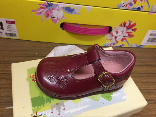 Start-Rite Pixie Patent Toddler / Girls T Bar Shoes Dark Red