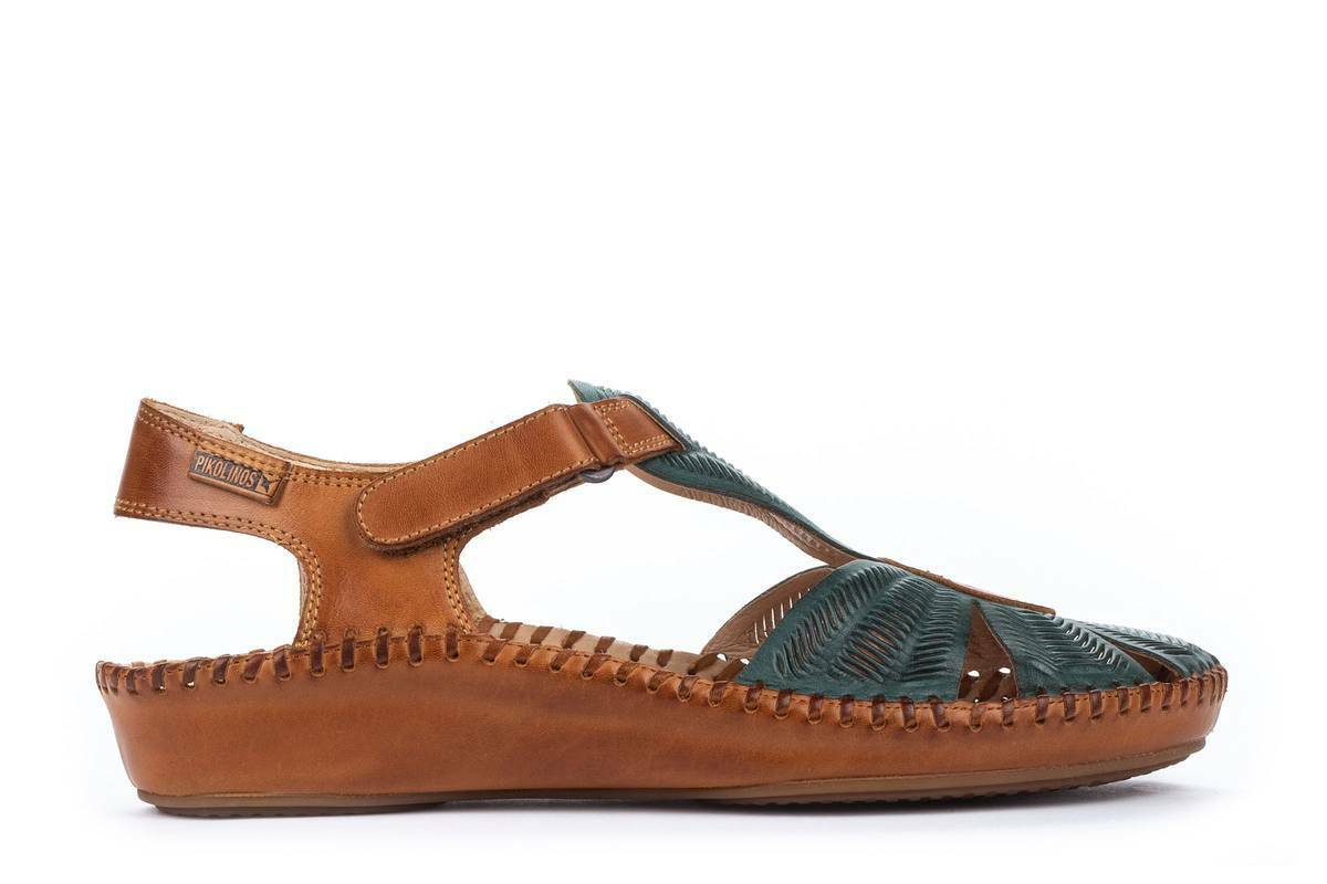 Pikolinos Women's P.Vallarta 0575 Leather Sandals Emerald