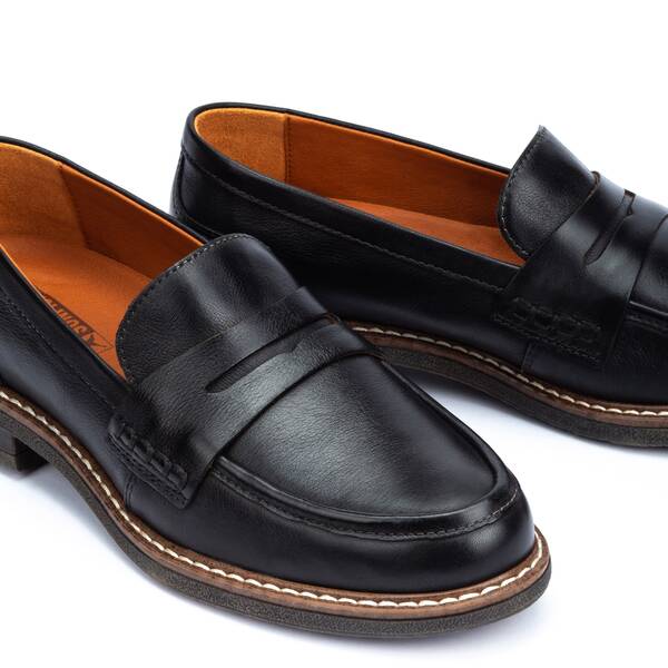 Pikolinos Women's Aldaya W8J-3541 Leather Loafer Shoes Black