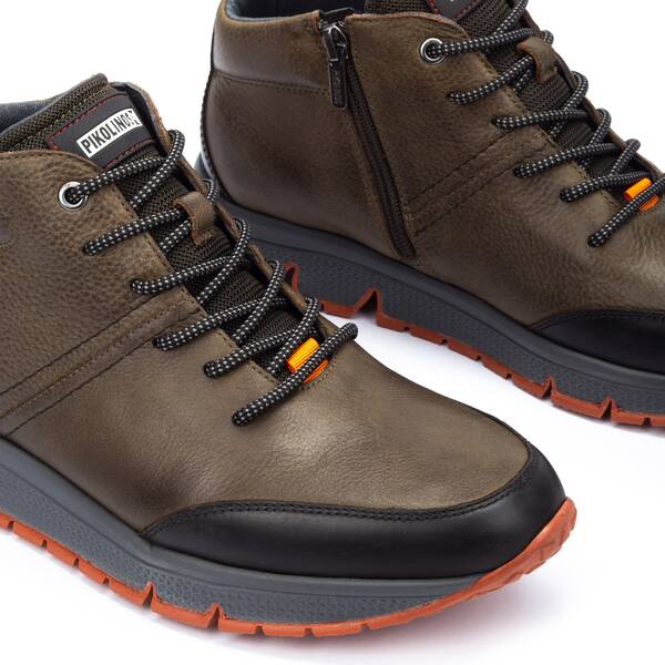 Pikolinos Men's Ferrol M9U-8069NOC1 Leather Sneaker Shoes Kaki Brown