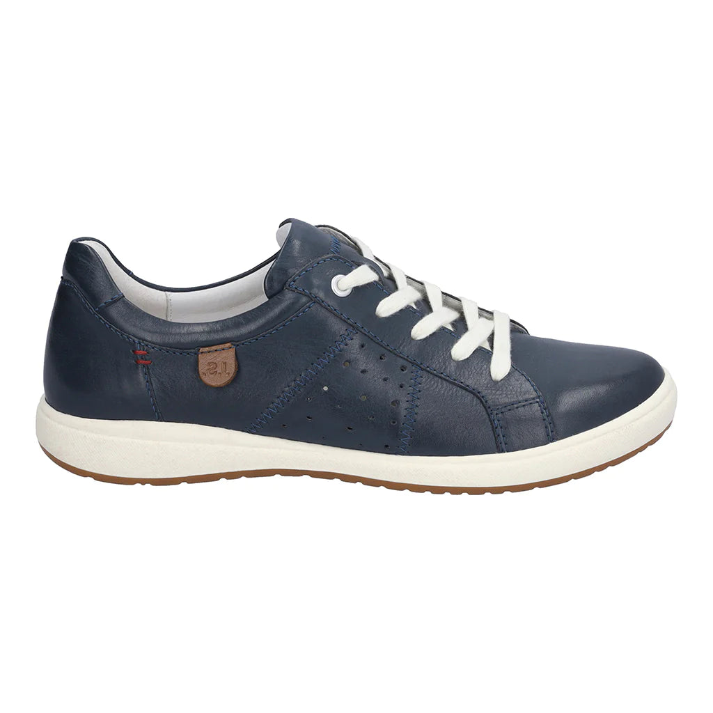 Josef Seibel Women's Caren 01 Casual Leather Trainers Ocean Blue