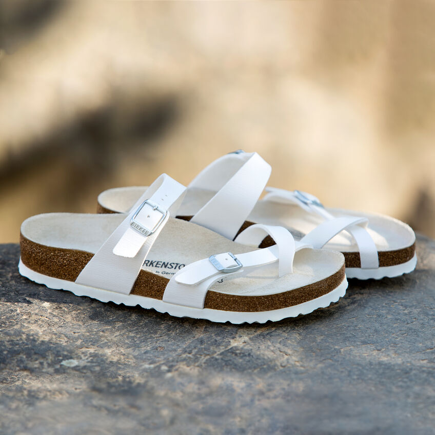 Birkenstock Unisex Mayari Birko-Flor Regular Fit Sandals White