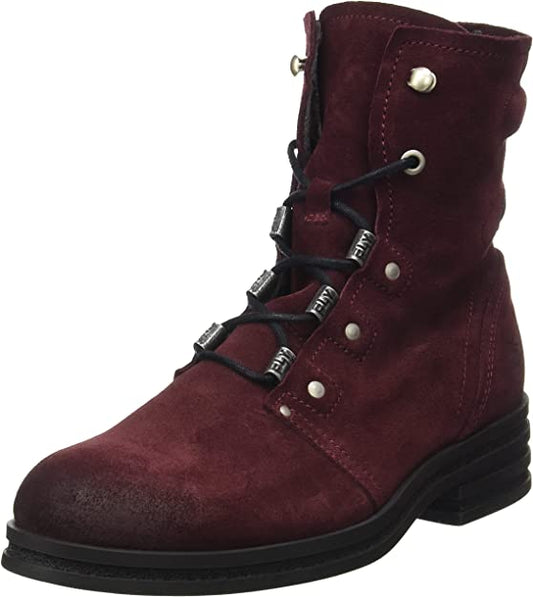 Fly London Women's KNOT792FLY Lace-Up Suede Ankle Boots Wine