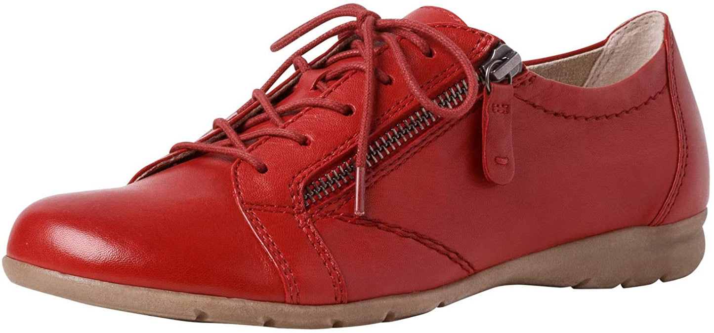 Jana Women's 23201-26 Leather Zip Sneakers Chilli Red