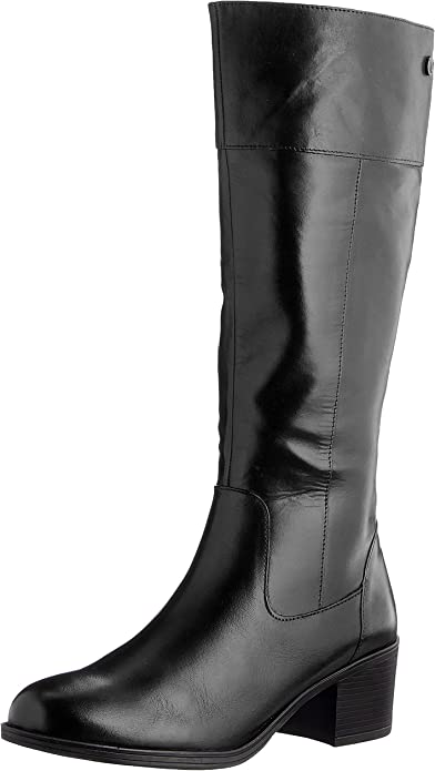 Caprice Women's 9-9-25551-29 Leather Knee High Boots Black Nappa