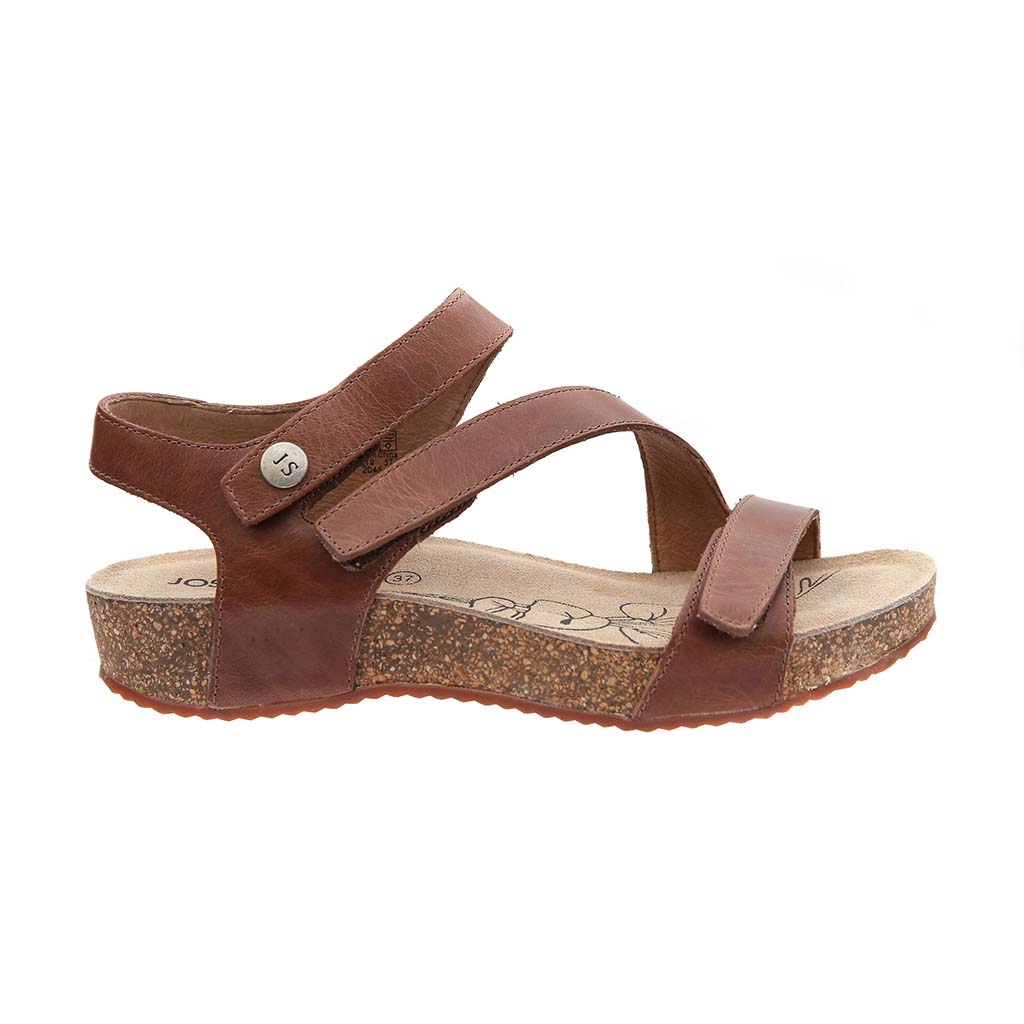 Josef Seibel Women's Tonga 25 Leather Strap Sandals Camel Brown