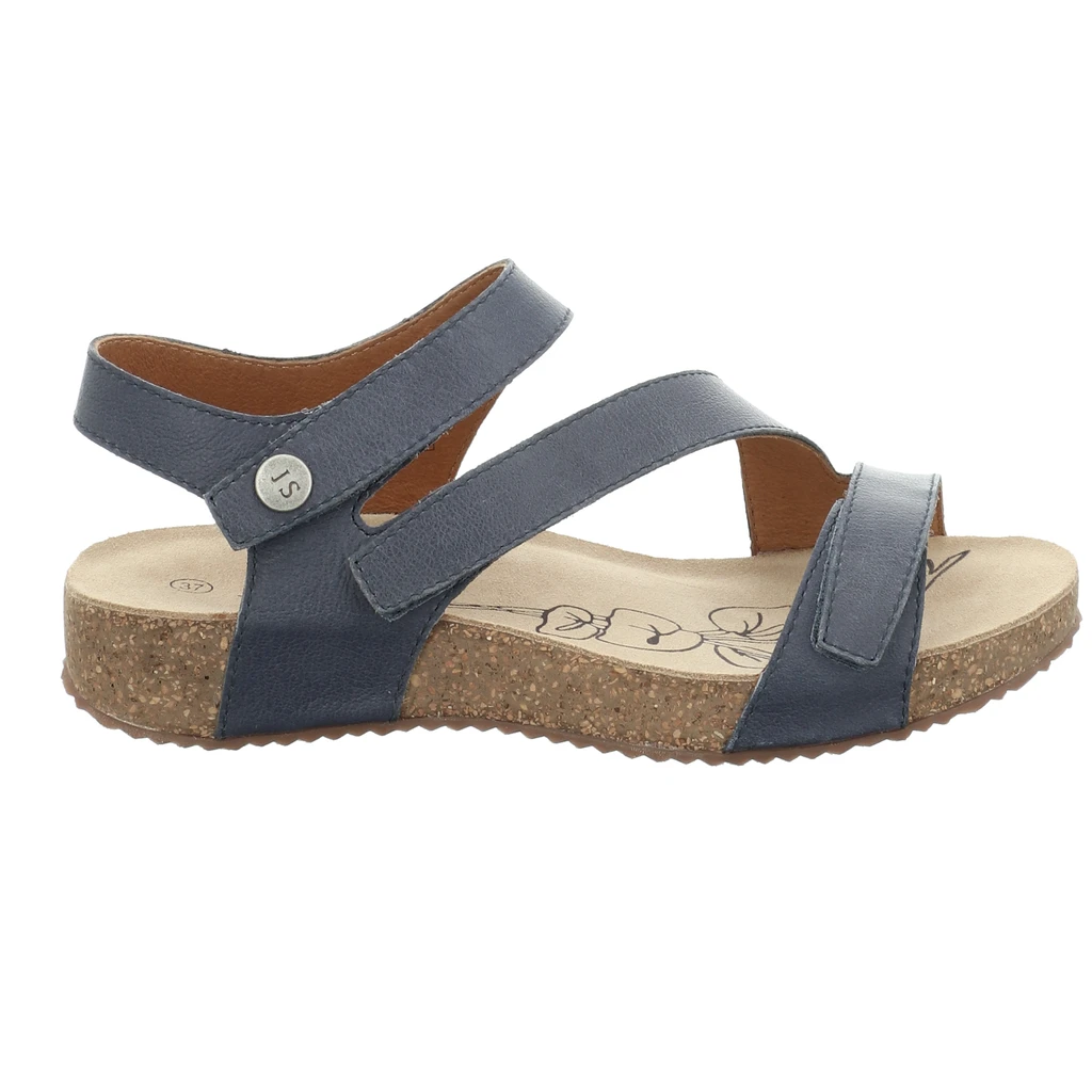 Josef Seibel Women's Tonga 25 Leather Strap Sandals Jeans Blue