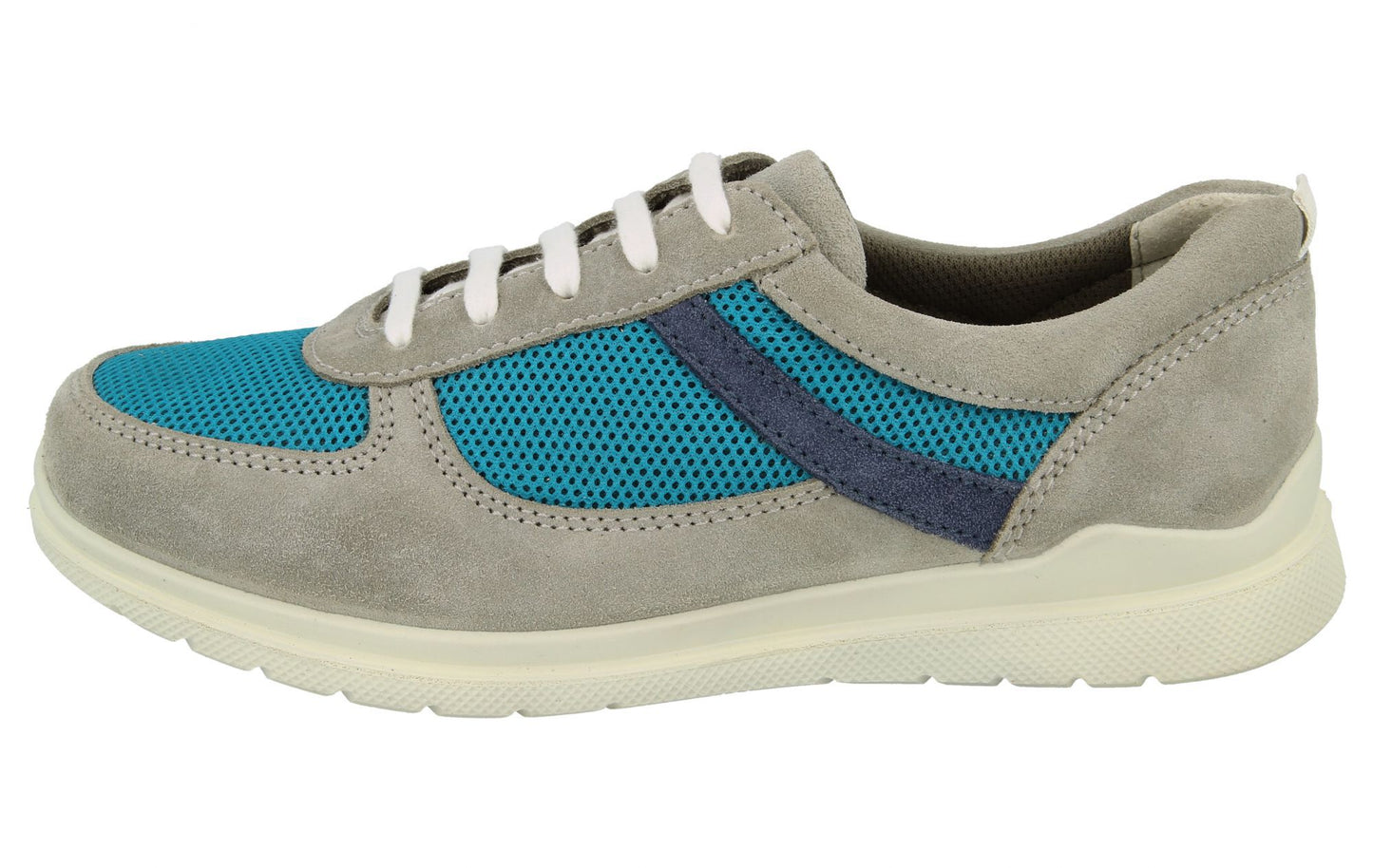 DB Wider Fit Women's Patricia Canvas Casual Shoes Grey Turquoise