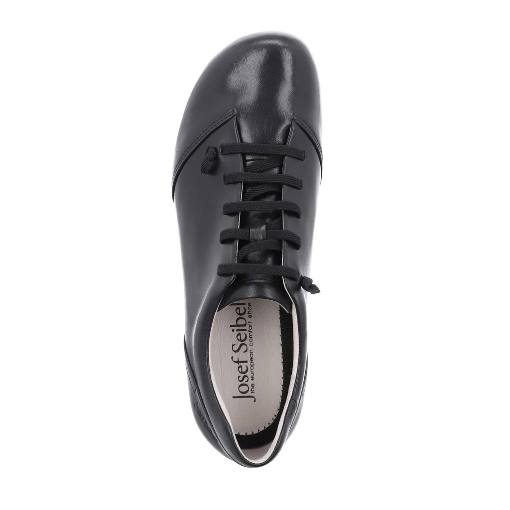 Josef Seibel Women's Fiona 08 Slip-On Leather Lace Up Shoes Black