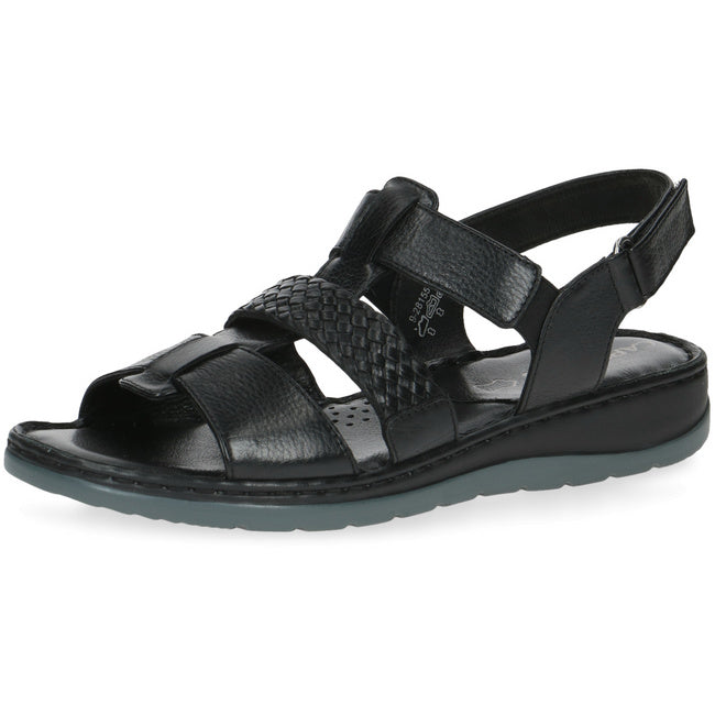 Caprice Women's 9-9-28155-20 Leather Sandals Black Nappa