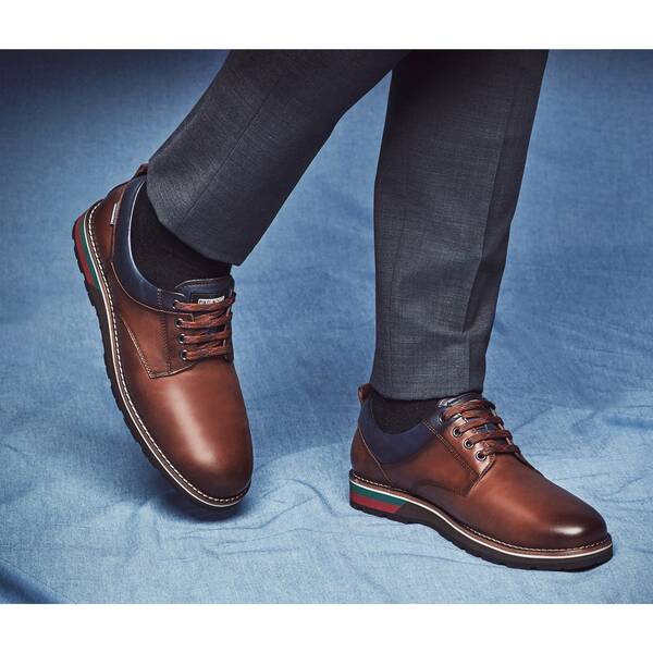 Pikolinos Men's Pirineos M6S-4015 Leather Lace-Up Shoes Cuero Brown