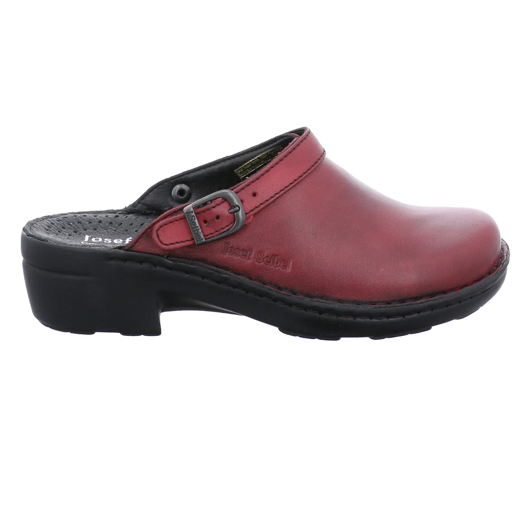 Josef Seibel Women's Betsy Leather Slip-On Mule Hibiscus Red