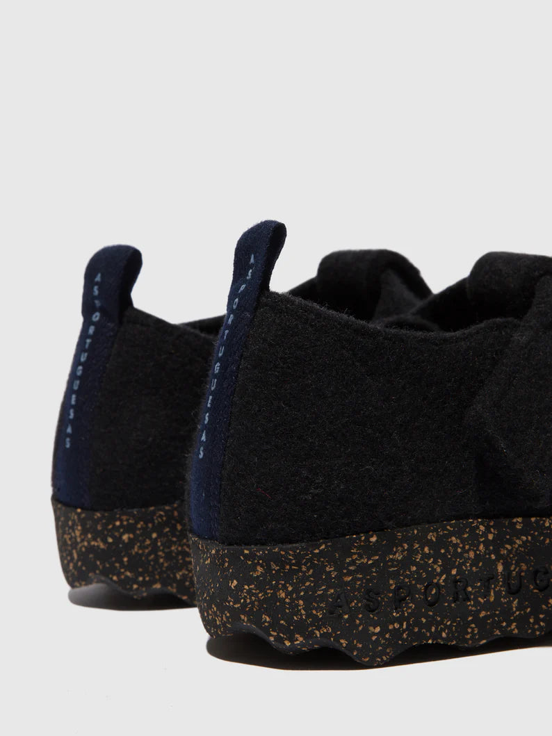 AsPortuguesas Women's Cate Mary Jane Shoes Tweed/Felt Black