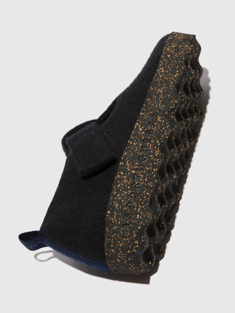 AsPortuguesas Women's Cate Mary Jane Shoes Tweed/Felt Black
