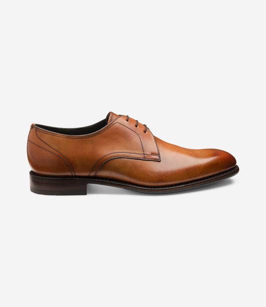 Loake Men's Atherton Leather Plain Tie Shoes Tan Brown
