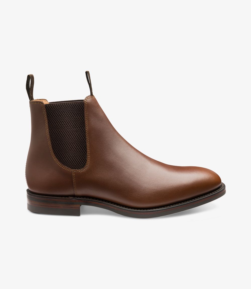 Loake Men's Chatsworth Leather Chelsea Boots Brown Waxed