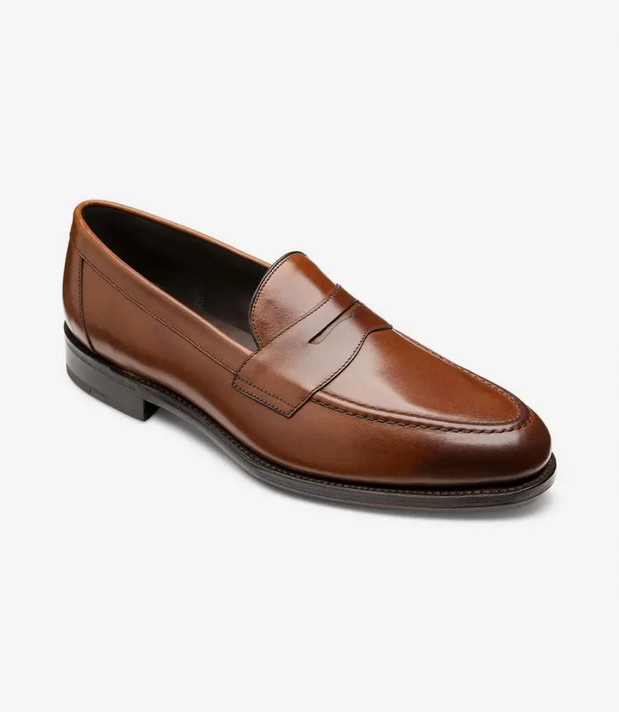 Loake Men's Hornbeam Leather Loafer Shoes Mahogany Brown