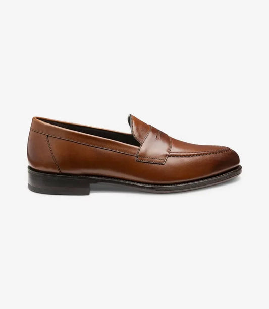 Loake Men's Hornbeam Leather Loafer Shoes Mahogany Brown