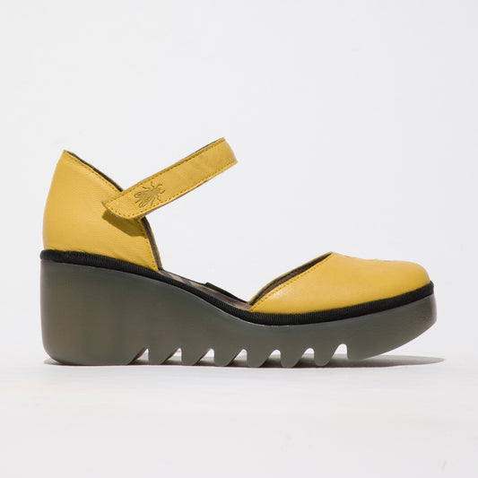 Fly London Women's BISO305FLY Leather Strappy Sandals Yellow