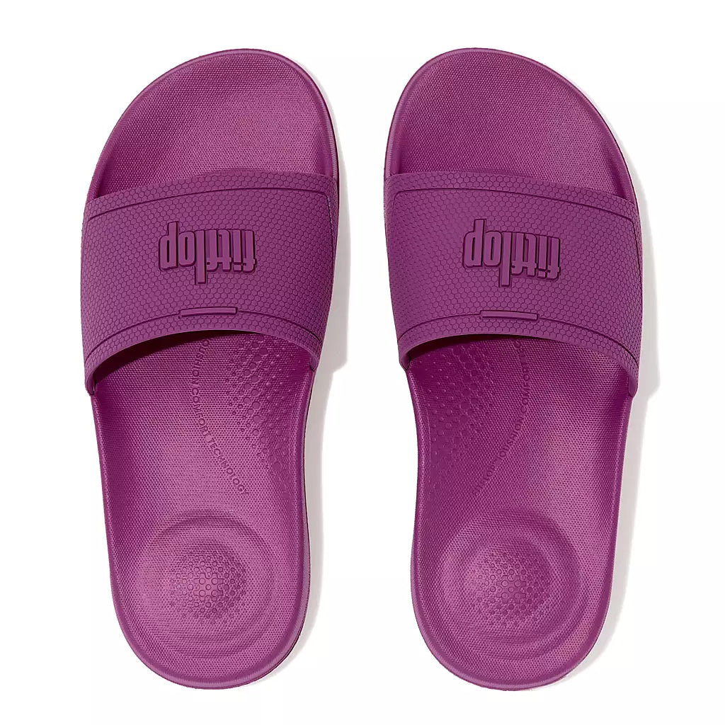 FitFlop Women's Iqushion Rubber Sliders Miami Violet