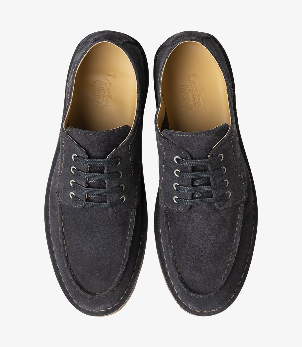 Loake Men's Jimmy Leather Plain-Tie Shoes Navy Blue Suede