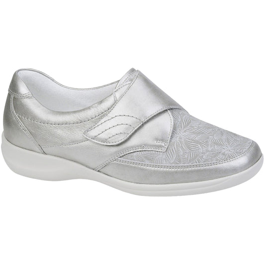 Waldlaufer Women's Millu-S M54306 Casual Velour Shoes Taupe Silver