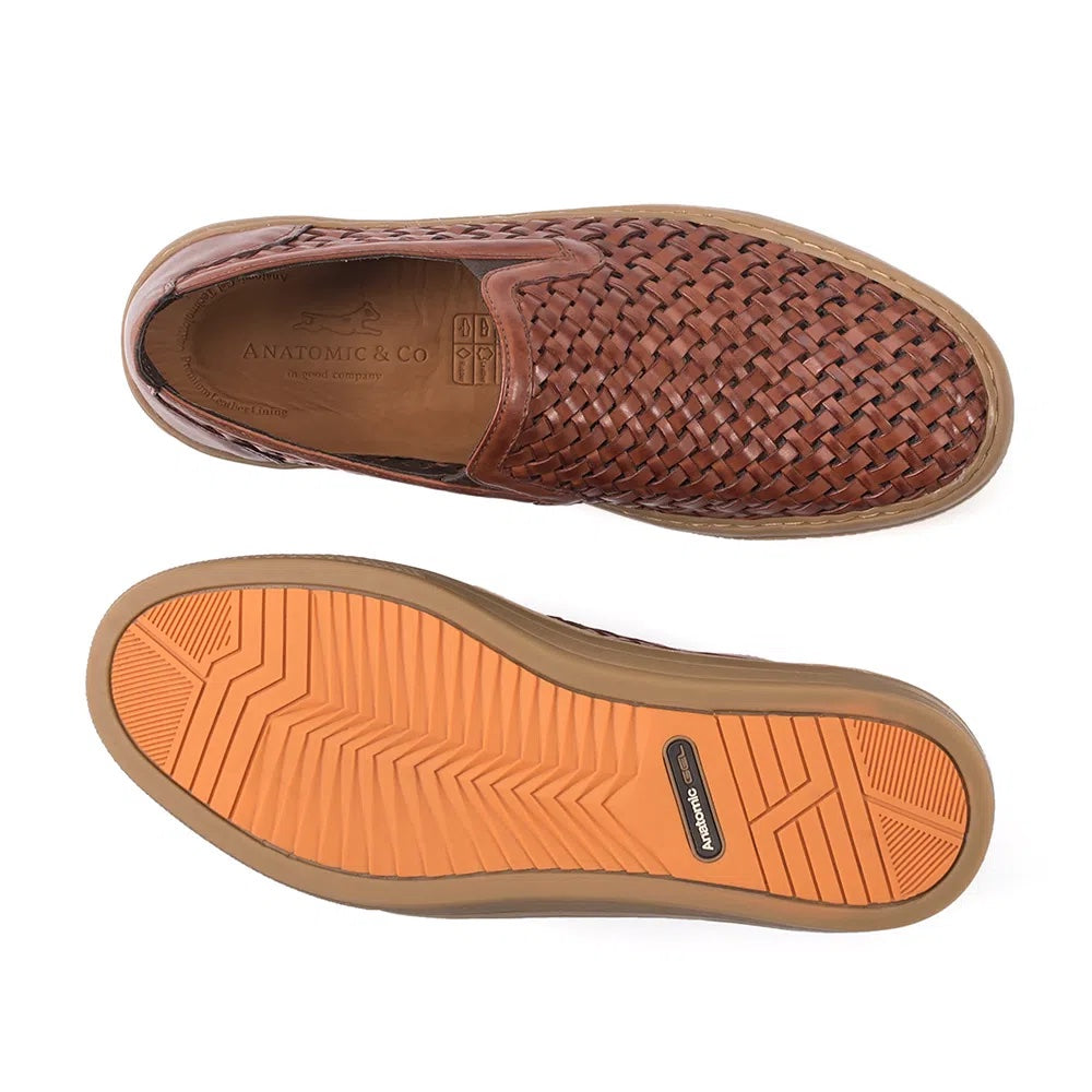 Anatomic Men's Macau 202045 Leather Slip-On Shoes Havana Brown